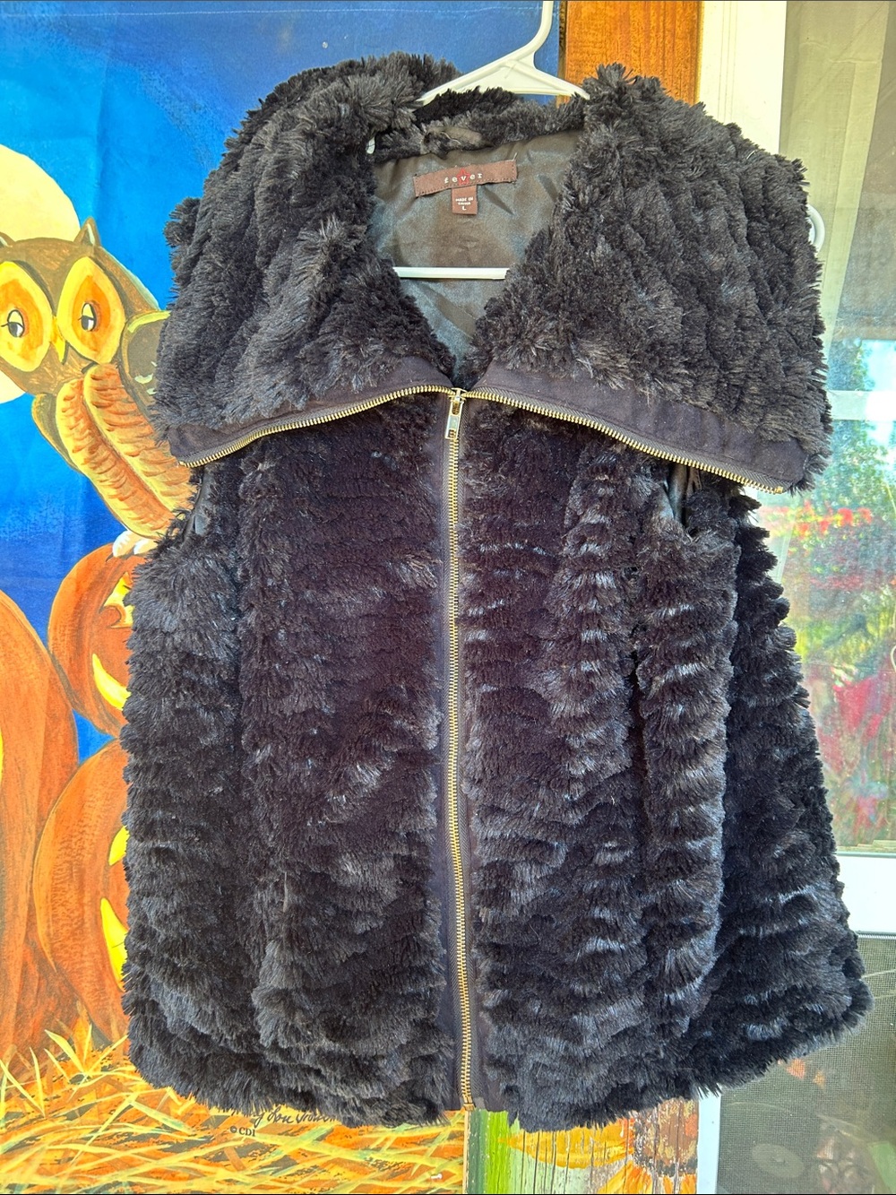 Women’s Plush Black Teddy Zip-Up Jacket with Hood